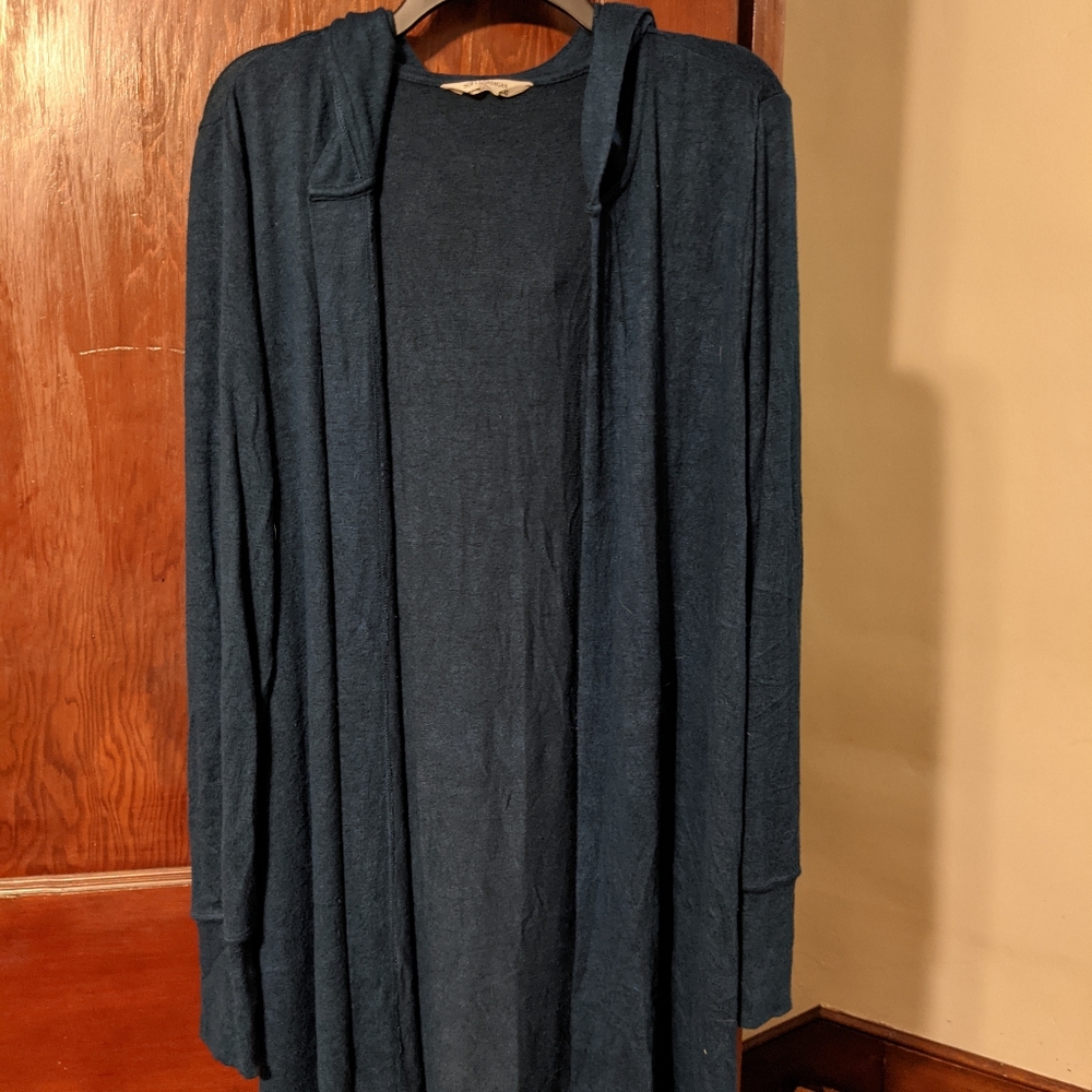 Longline Plush Hooded Cardigan